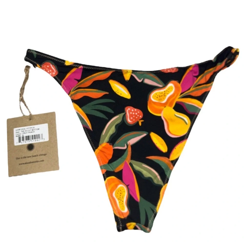 NWT ALOE ALOE SWIM The key hole top n high hip bottom in fruit punch size XS/SM
